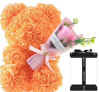 Eternal Rose Flower Bear - Gift Surprise