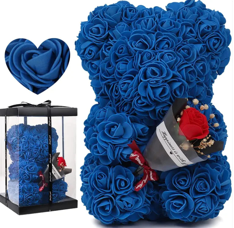 Eternal Rose Flower Bear - Gift Surprise