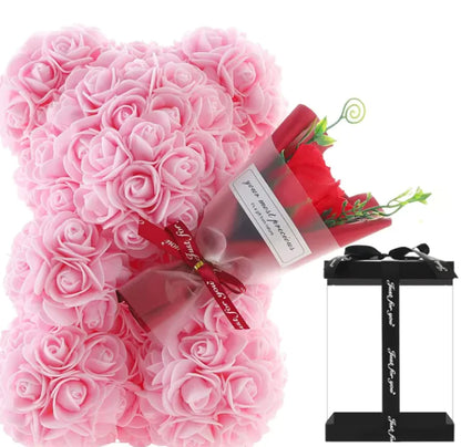 Eternal Rose Flower Bear - Gift Surprise